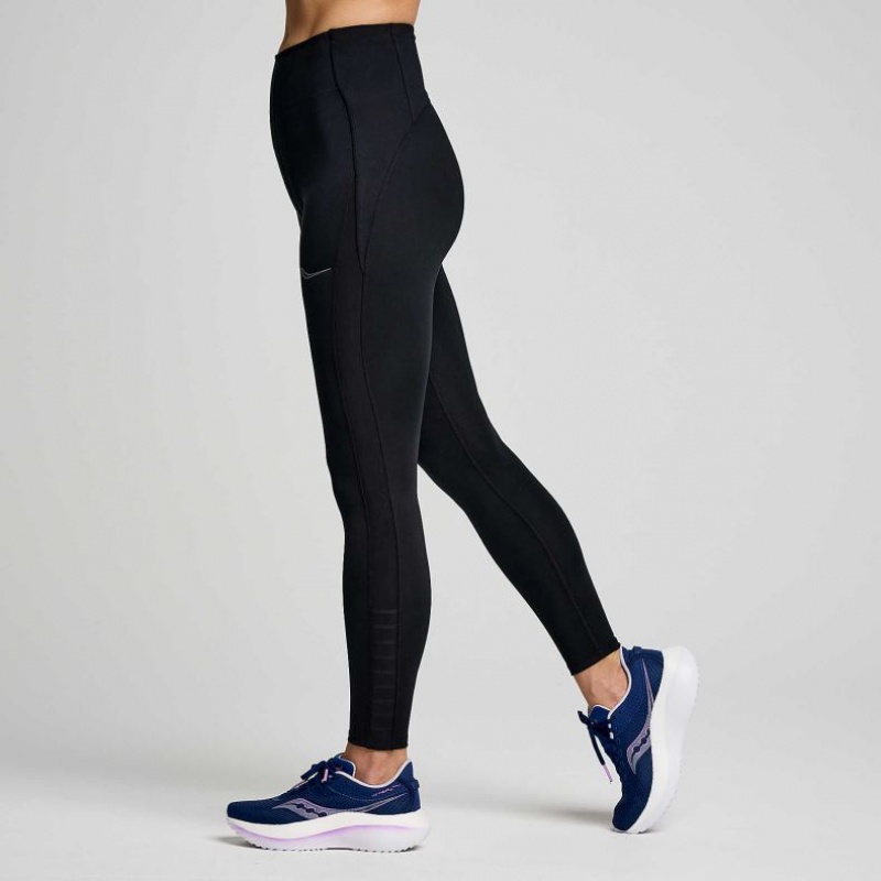 Women's Saucony Fortify Viz Tight Black | CANADA ZYENWDC