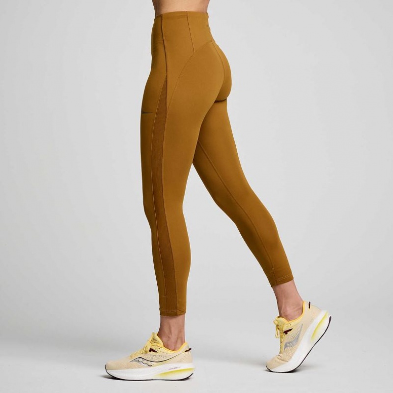 Women's Saucony Fortify Viz Tight Brown | CANADA ABZPYHM