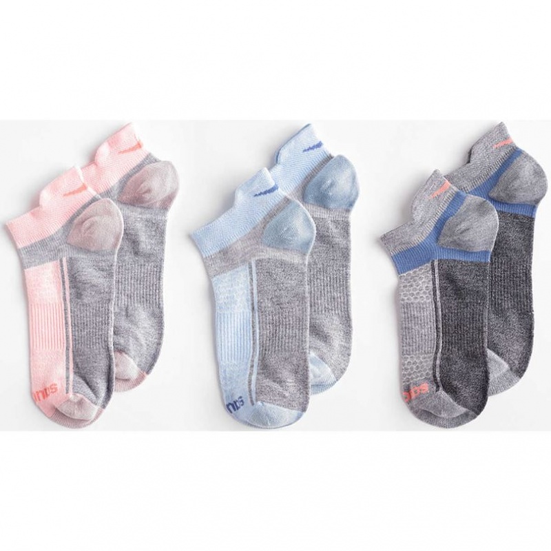 Women's Saucony Inferno Liteweight 3-Pack Socks Blue / Pink / Grey | CANADA JOEXTBI