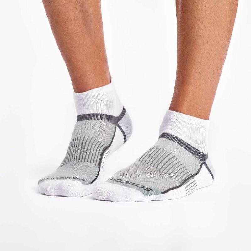 Women's Saucony Inferno Quarter 3-Pack Socks White / Grey | CANADA BWILJVK