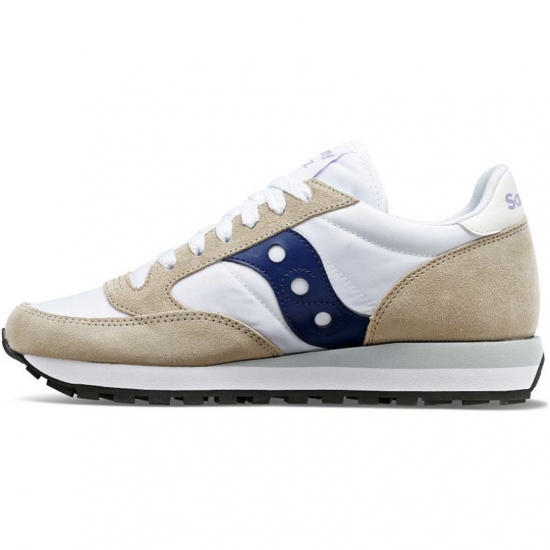 Women's Saucony Jazz Original Sneakers White / Beige / Navy | CANADA BJKSIAE