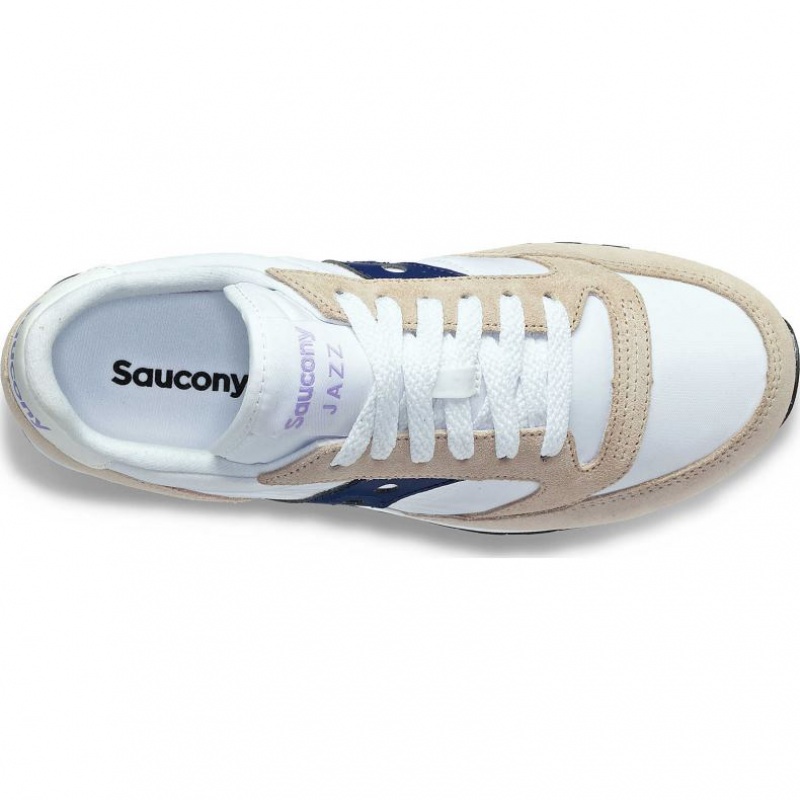 Women's Saucony Jazz Original Sneakers White / Beige / Navy | CANADA BJKSIAE