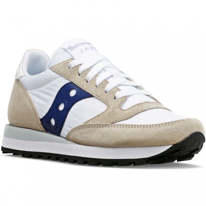 Women's Saucony Jazz Original Sneakers White / Beige / Navy | CANADA BJKSIAE