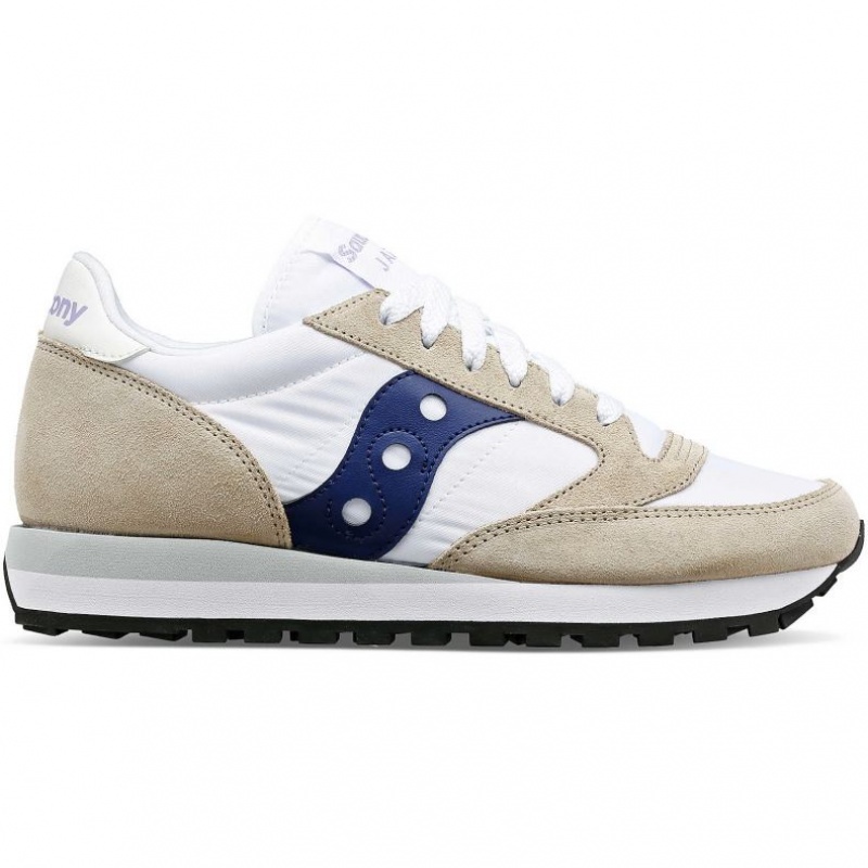 Women\'s Saucony Jazz Original Sneakers White / Beige / Navy | CANADA BJKSIAE