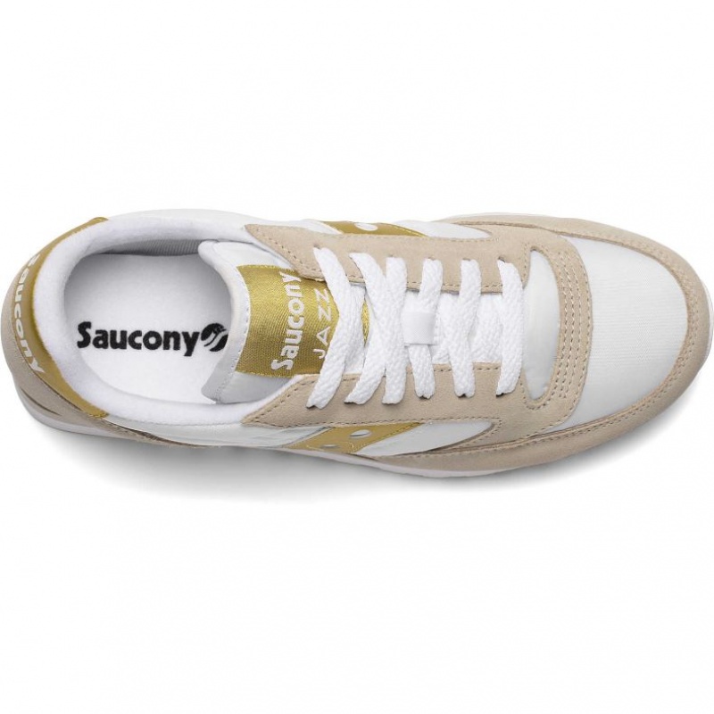 Women's Saucony Jazz Original Sneakers White / Beige / Gold | CANADA UKYJABW