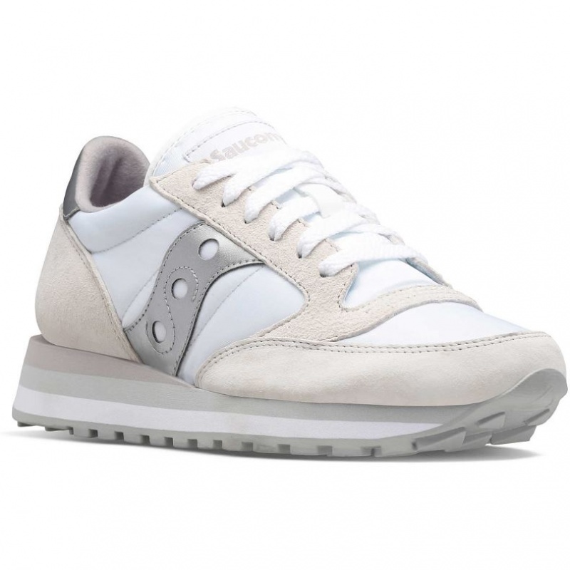 Women's Saucony Jazz Triple Sneakers White / Silver | CANADA SIDTGVZ