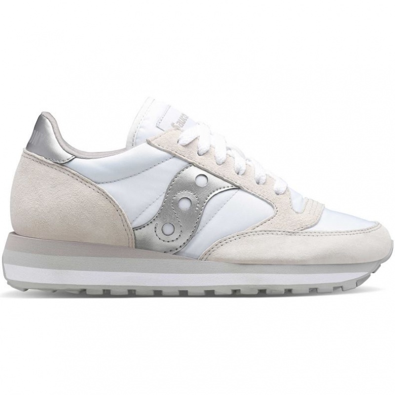 Women\'s Saucony Jazz Triple Sneakers White / Silver | CANADA SIDTGVZ