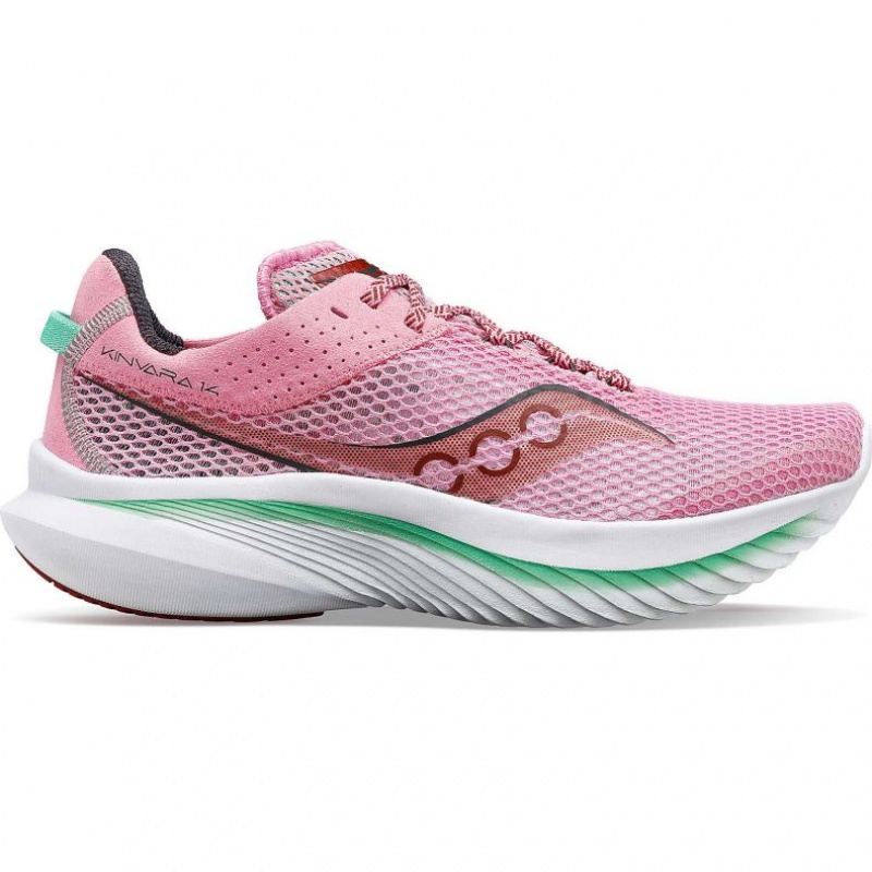 Women\'s Saucony Kinvara 14 Running Shoes Pink | CANADA IQULABW