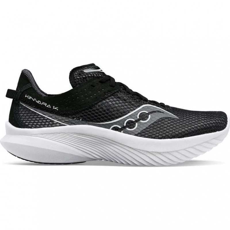 Women\'s Saucony Kinvara 14 Running Shoes Black / White | CANADA FTWJDRL