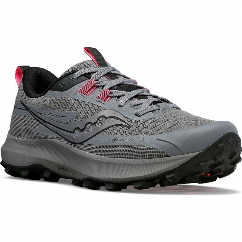 Women's Saucony Peregrine 13 GTX Trail Running Shoes Grey | CANADA XHTQOBA