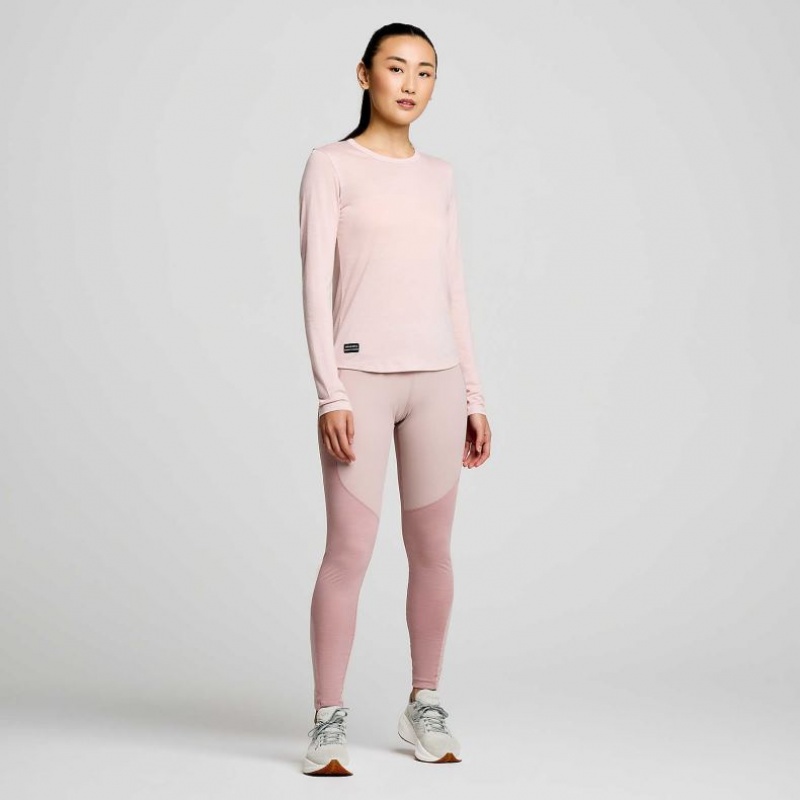 Women's Saucony Peregrine Merino Long Sleeve T-Shirt Pink | CANADA HPTDUCM