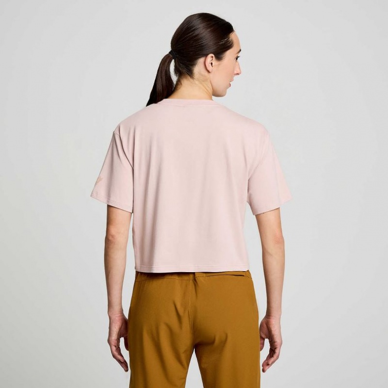 Women's Saucony Recovery Boxy T-Shirt Pink | CANADA RAMIDHW