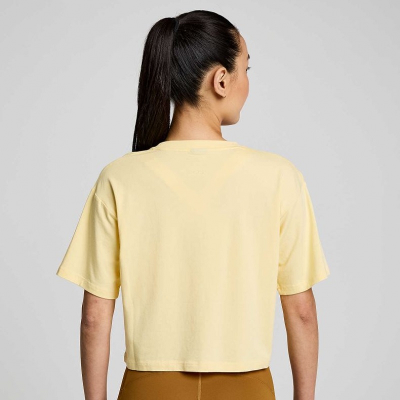 Women's Saucony Recovery Boxy T-Shirt Yellow | CANADA ONDMLKB