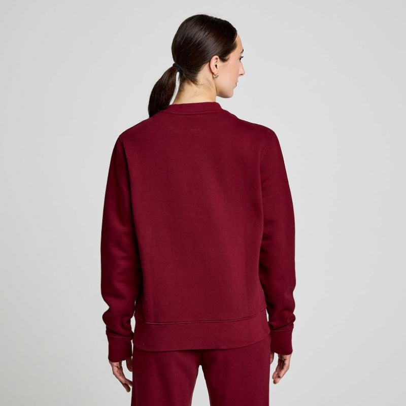 Women's Saucony Recovery Crew Sweatshirt Burgundy | CANADA USEGNIT