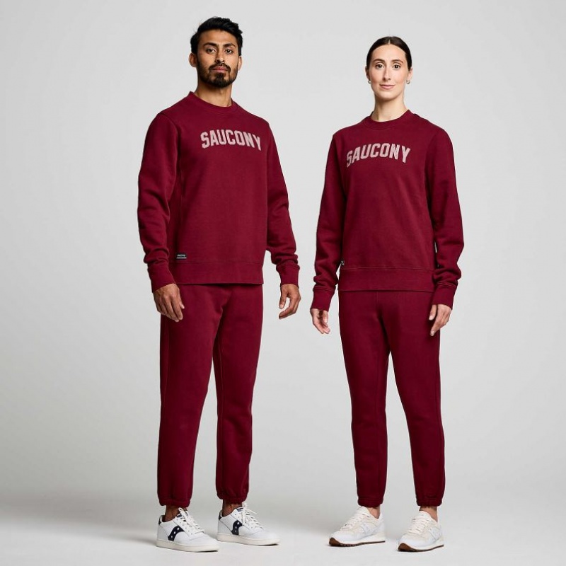 Women's Saucony Recovery Crew Sweatshirt Burgundy | CANADA USEGNIT