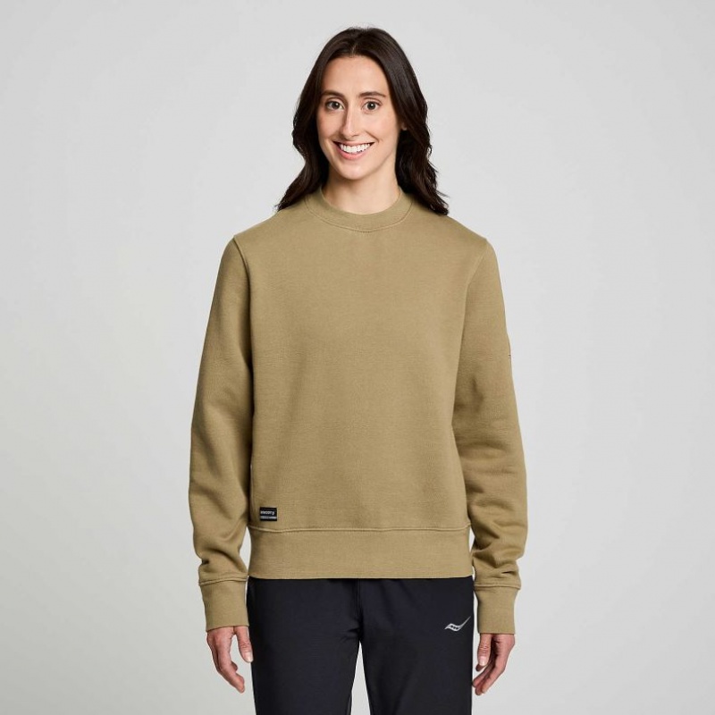 Women\'s Saucony Recovery Crew Sweatshirt Olive | CANADA XCPGSMI