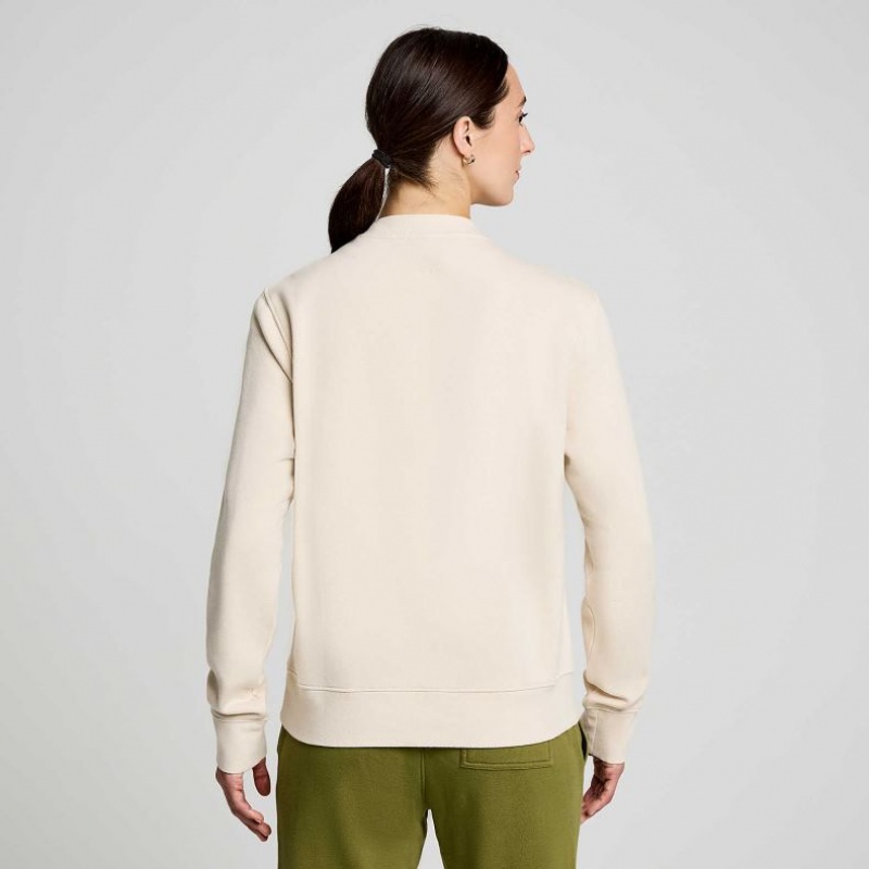 Women's Saucony Recovery Crew Sweatshirt Beige | CANADA OWRDNLI