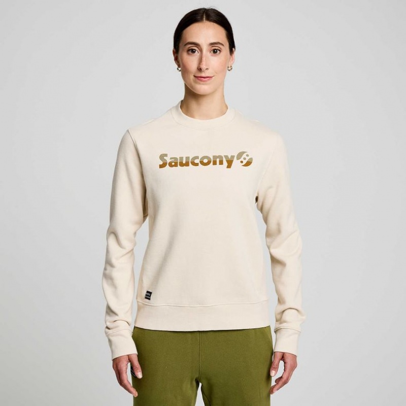 Women\'s Saucony Recovery Crew Sweatshirt Beige | CANADA OWRDNLI