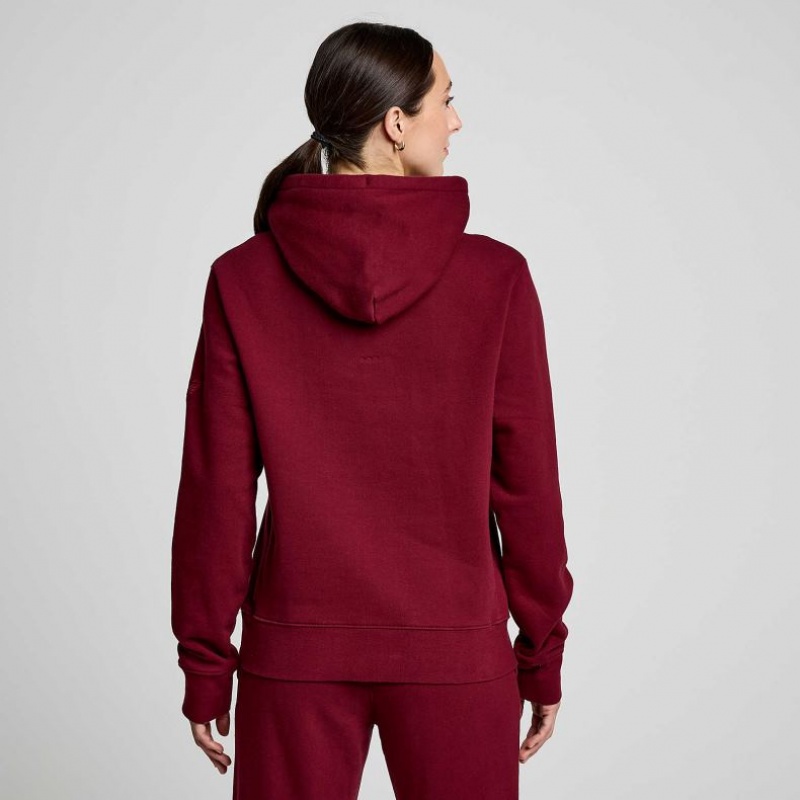 Women's Saucony Recovery Hoodie Burgundy | CANADA KLWFURB