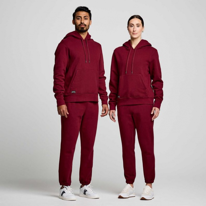 Women's Saucony Recovery Hoodie Burgundy | CANADA KLWFURB