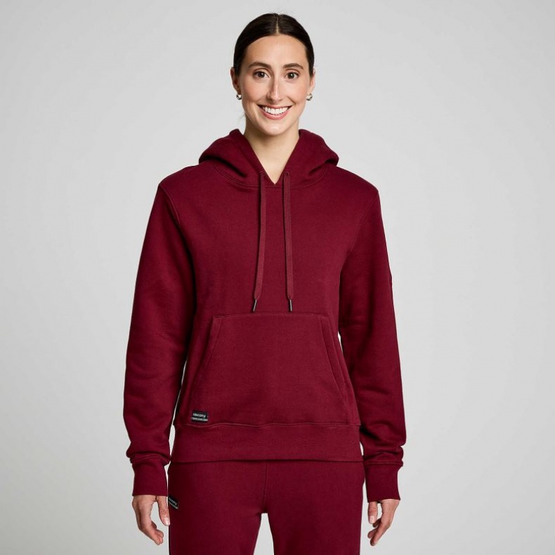 Women\'s Saucony Recovery Hoodie Burgundy | CANADA KLWFURB