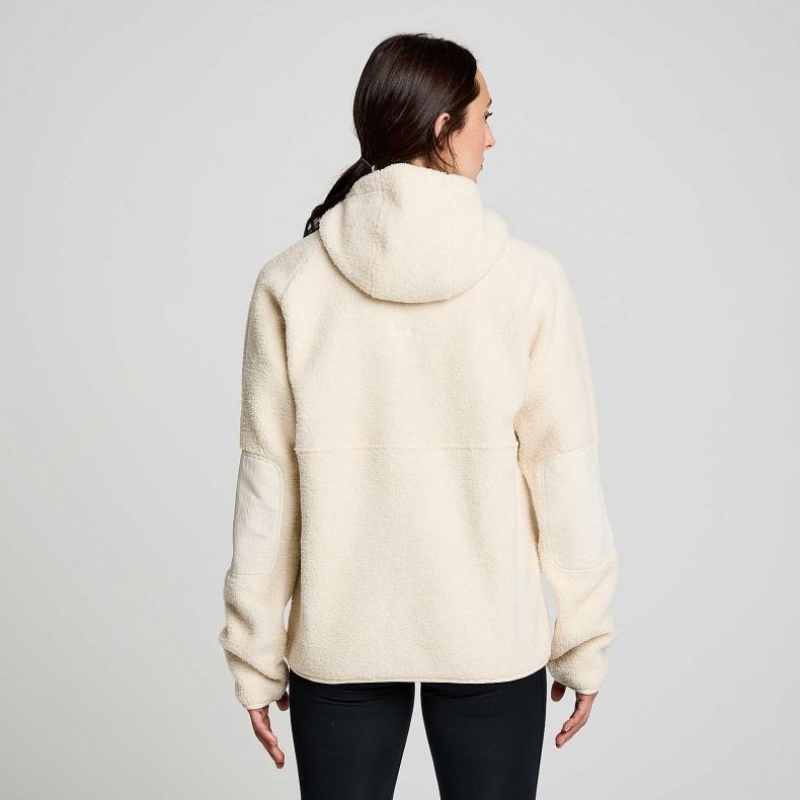 Women's Saucony Recovery Sherpa Pullover Hoodie Beige | CANADA UKNXARL