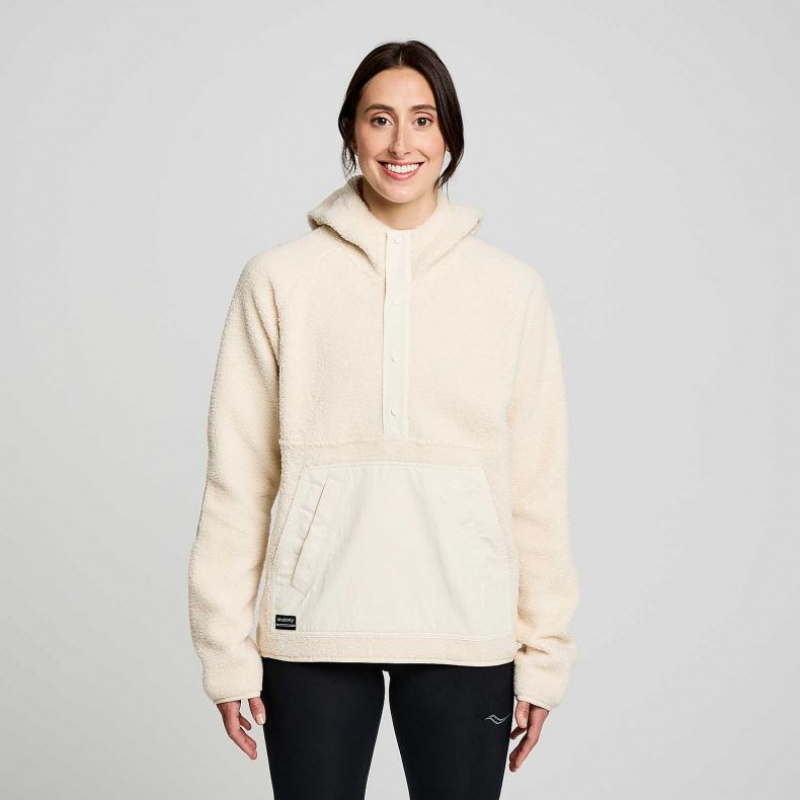 Women\'s Saucony Recovery Sherpa Pullover Hoodie Beige | CANADA UKNXARL