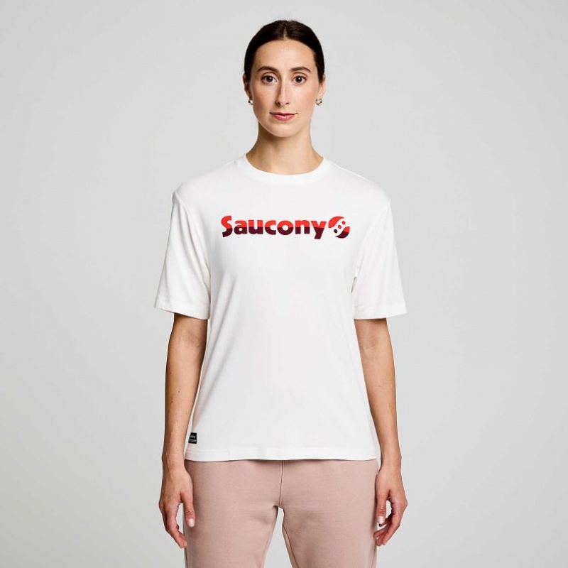 Women\'s Saucony Recovery Short Sleeve T-Shirt White | CANADA OCJMTRB