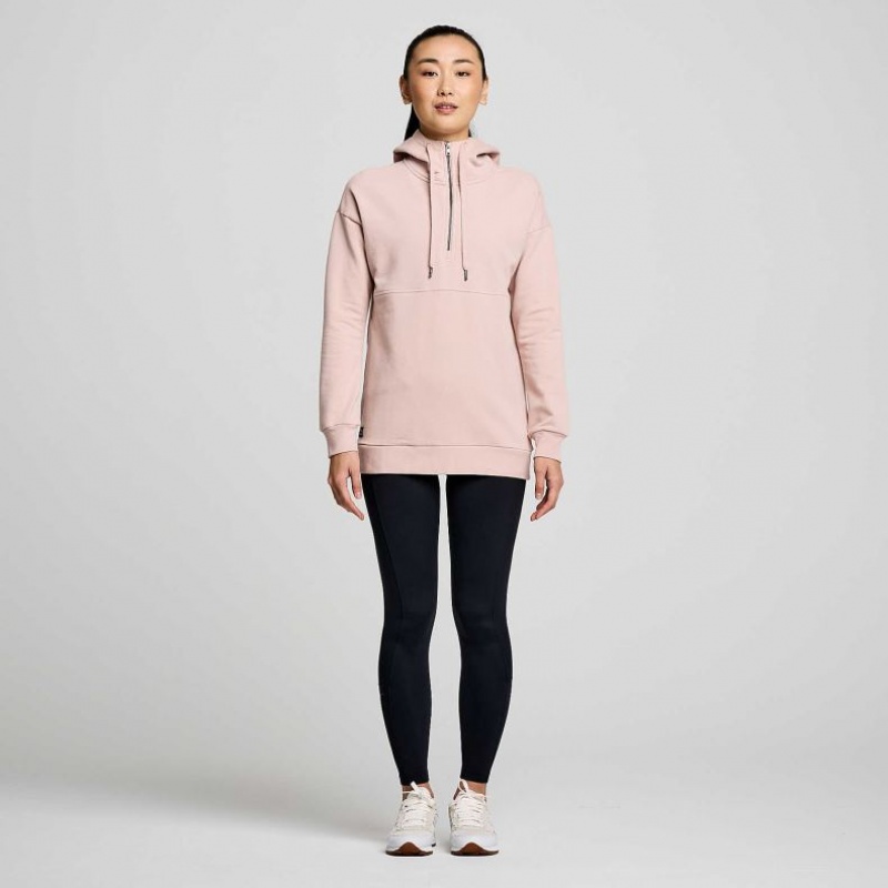 Women's Saucony Recovery Zip Tunic Hoodie Pink | CANADA WABDYVZ