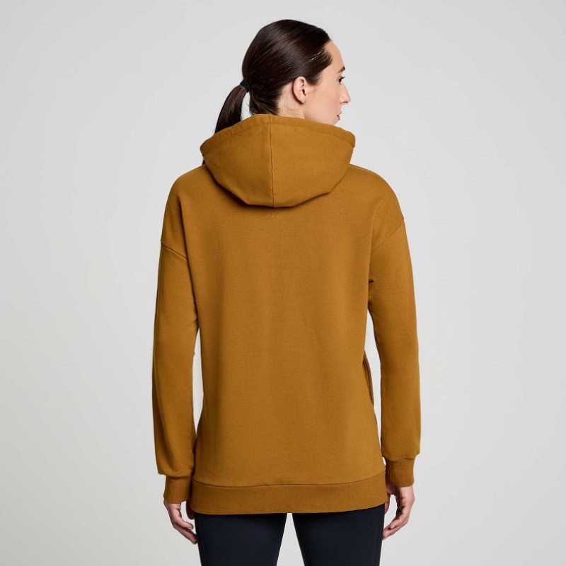 Women's Saucony Recovery Zip Tunic Hoodie Brown | CANADA MGBSLOU