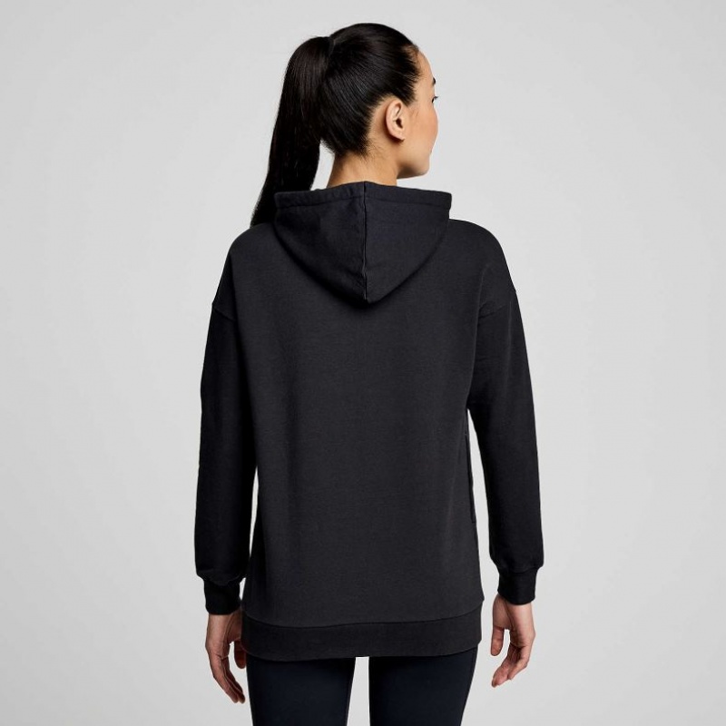 Women's Saucony Recovery Zip Tunic Hoodie Black | CANADA GJBEKRX