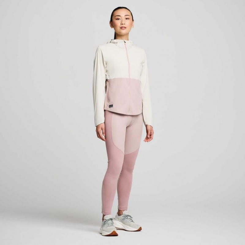 Women's Saucony Runshield Jacket White / Pink | CANADA XAWSPMU