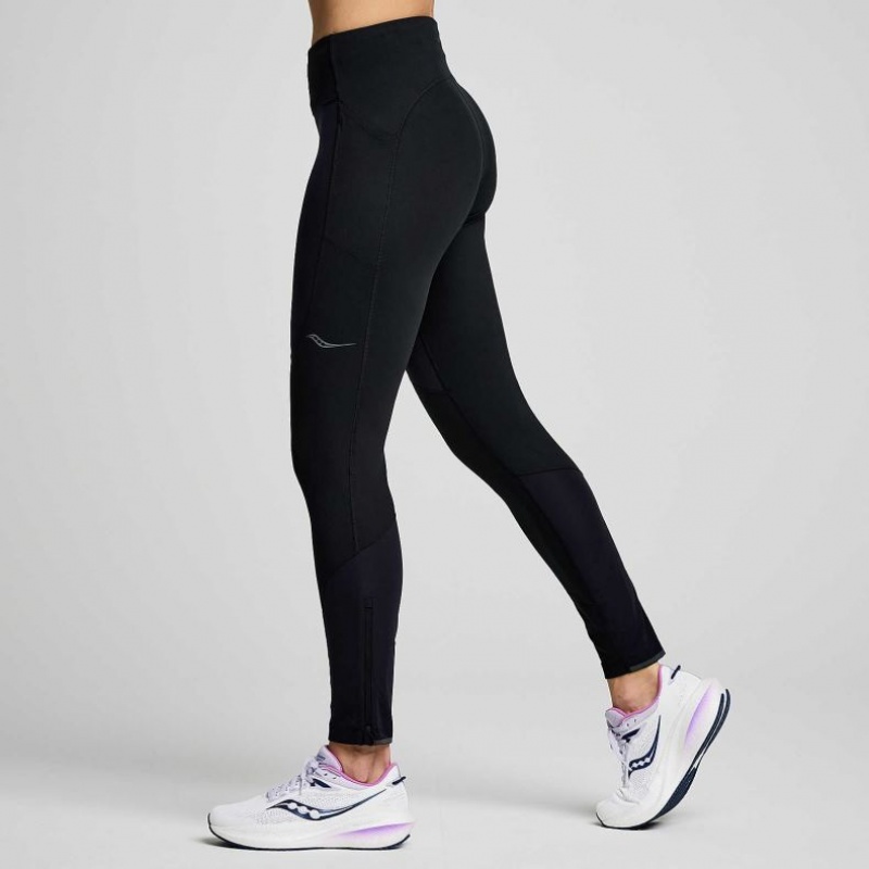 Women's Saucony Runshield Tight Black | CANADA NHTGELX