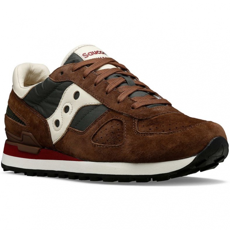 Women's Saucony Shadow Original Premium Sneakers Brown / Green | CANADA UBRHSMV