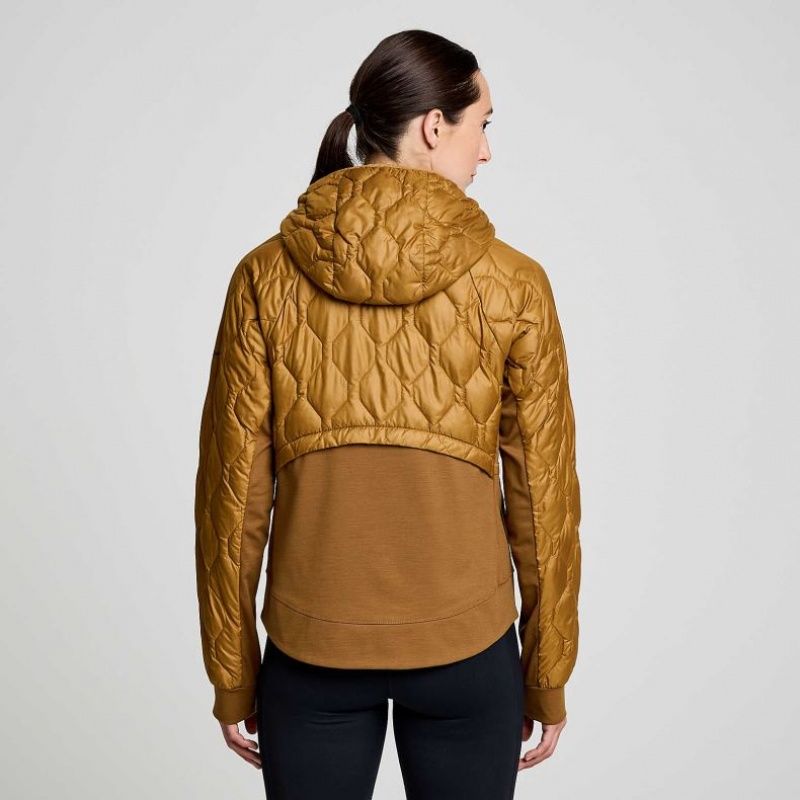 Women's Saucony Solstice Oysterpuff Jacket Brown | CANADA LQPZIKG