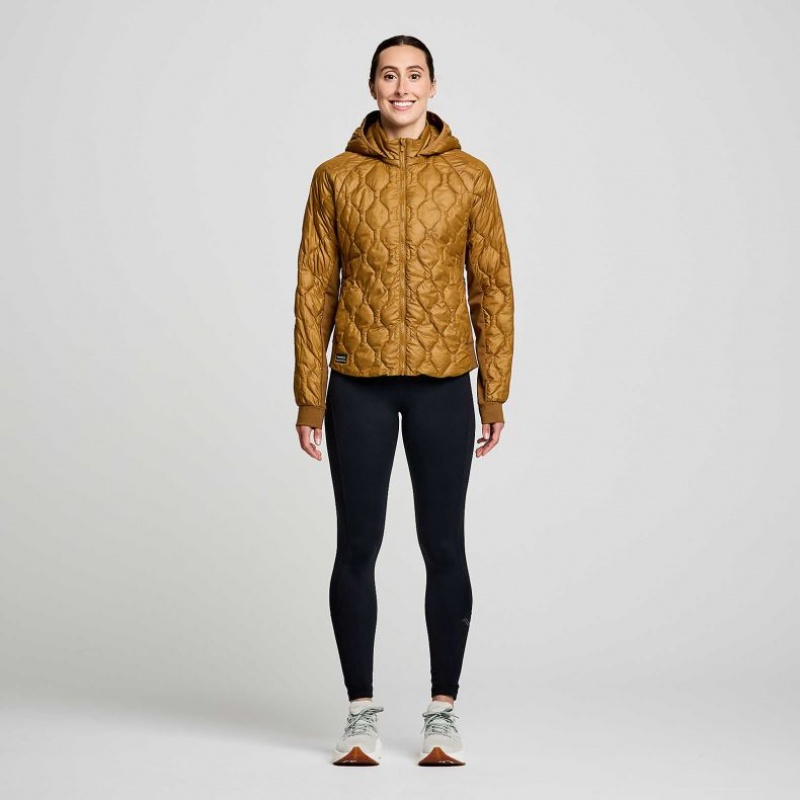 Women's Saucony Solstice Oysterpuff Jacket Brown | CANADA LQPZIKG