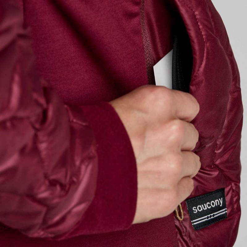 Women's Saucony Solstice Oysterpuff Jacket Burgundy | CANADA JDTRQBM