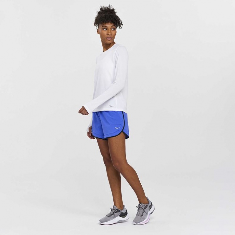 Women's Saucony Stopwatch Long Sleeve T-Shirt White | CANADA CLYNFWR