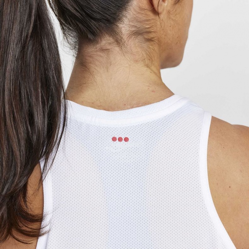 Women's Saucony Stopwatch Singlet White | CANADA OJEMQUF