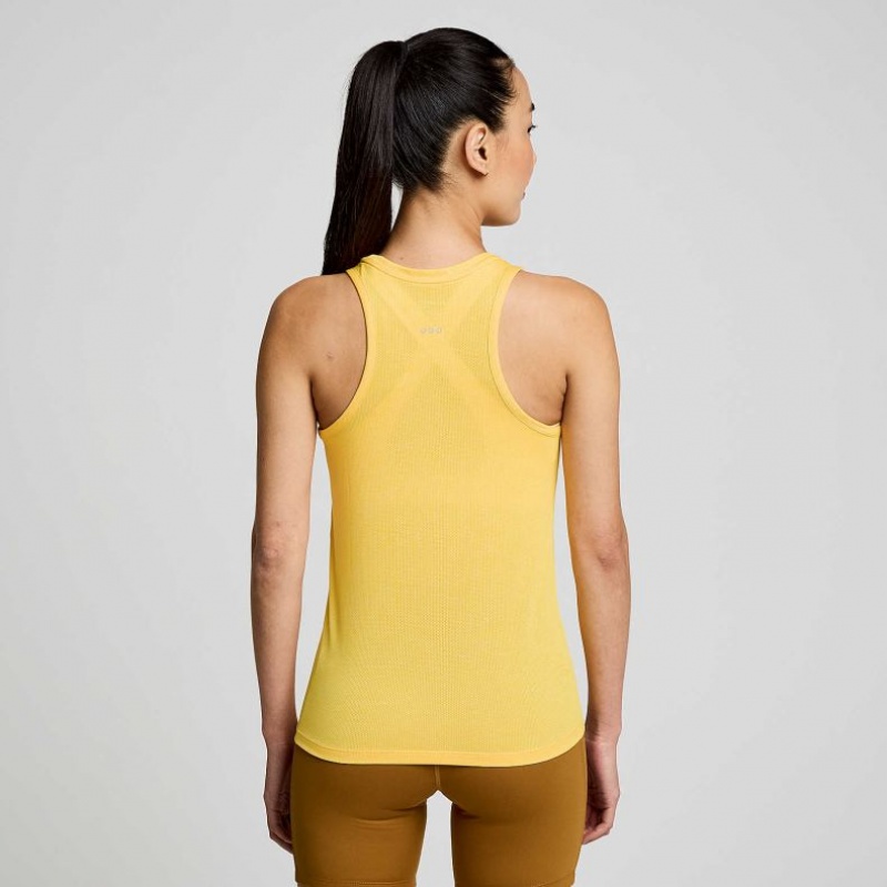 Women's Saucony Stopwatch Singlet Yellow | CANADA AZRTOSC