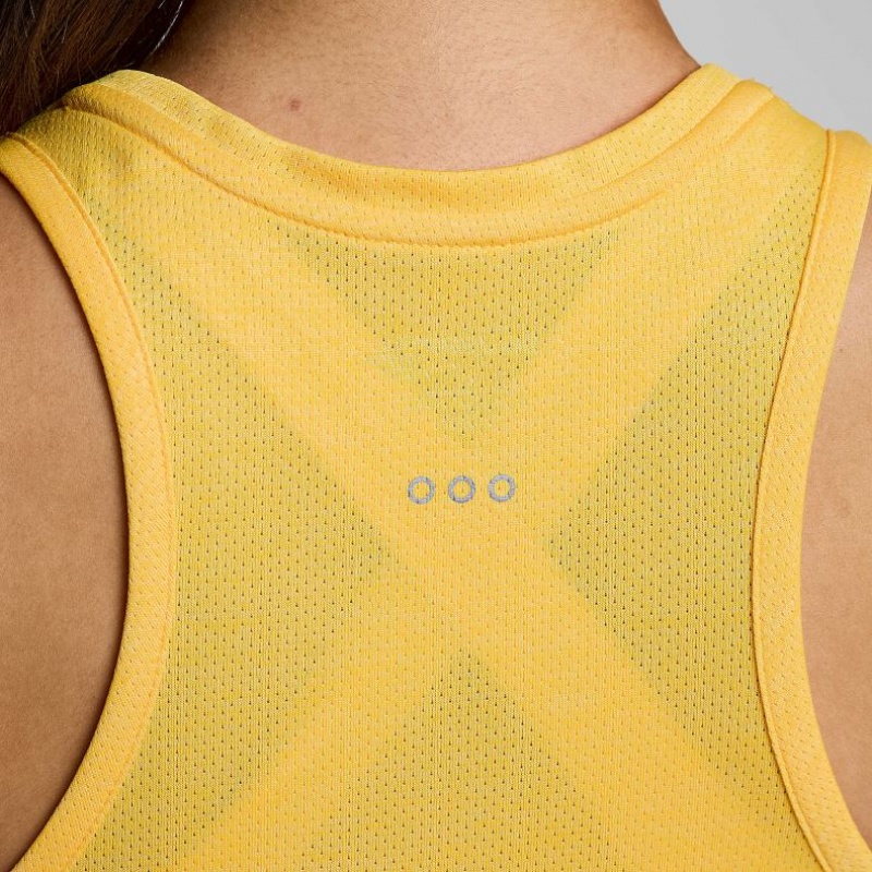 Women's Saucony Stopwatch Singlet Yellow | CANADA AZRTOSC