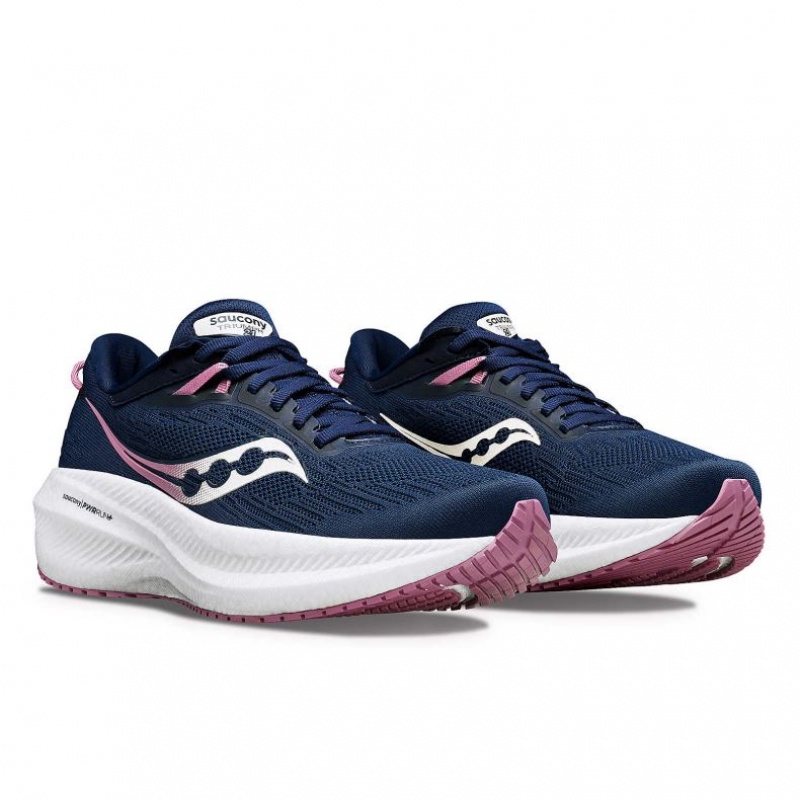 Women's Saucony Triumph 21 Running Shoes Navy | CANADA QITXSGH