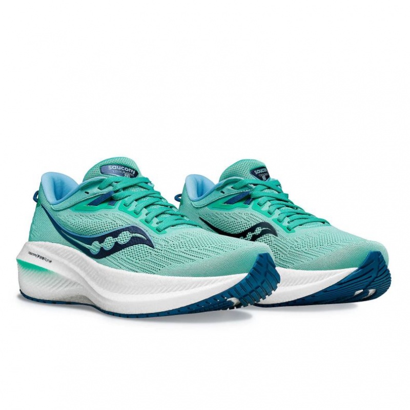 Women's Saucony Triumph 21 Running Shoes Turquoise | CANADA HUFLAXT