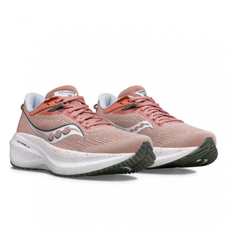 Women's Saucony Triumph 21 Running Shoes Coral | CANADA UZIGPQV