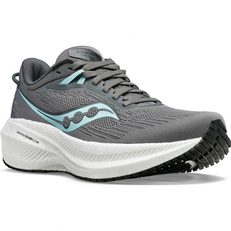 Women's Saucony Triumph 21 Running Shoes Grey | CANADA UHFTSYC