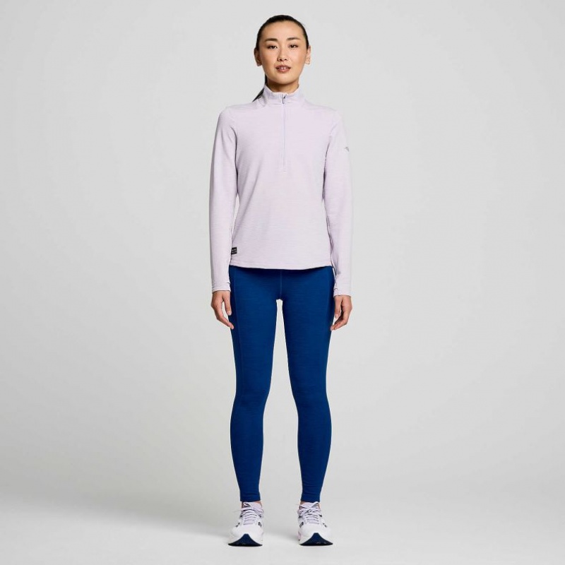 Women's Saucony Triumph 3D 1/2 Zip Sweatshirt Purple | CANADA QRXLSTZ