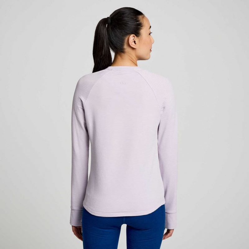 Women's Saucony Triumph 3D Crew Sweatshirt Purple | CANADA YRFGNPH