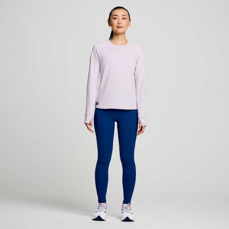 Women's Saucony Triumph 3D Crew Sweatshirt Purple | CANADA YRFGNPH