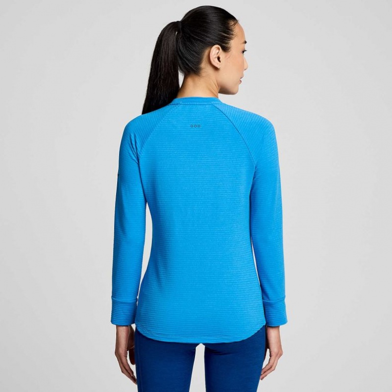 Women's Saucony Triumph 3D Crew Sweatshirt Blue | CANADA PBACEGY