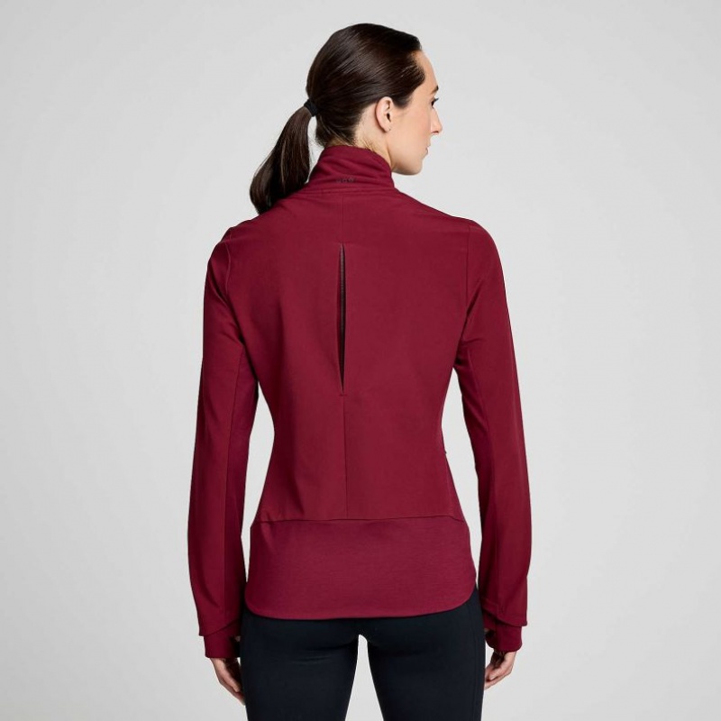 Women's Saucony Triumph Jacket Burgundy | CANADA NLZUGOB